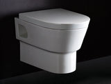 Eago Wall Mount 1-Piece 0.8/1.6 GPF Dual Flush Elongated Toilet Bowl Only in White Whirlpool Massage Jet Bathtub Eago 