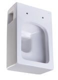 Eago Wall Mount 1-Piece 0.8/1.6 GPF Dual Flush Elongated Square Toilet Bowl Only in White Whirlpool Massage Jet Bathtub Eago 