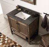 Legion Furniture 36" SOLID WOOD SINK VANITY WITH MOON STONE TOP-NO FAUCET - WH5136-BR