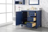 Legion Furniture 36" BLUE FINISH SINK VANITY CABINET WITH CARRARA WHITE TOP - WLF2136-B