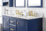 Legion Furniture 54" BLUE FINISH DOUBLE SINK VANITY CABINET WITH CARRARA WHITE TOP - WLF2154-B