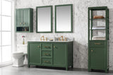 Legion Furniture 54" VOGUE GREEN FINISH DOUBLE SINK VANITY CABINET WITH CARRARA WHITE TOP - WLF2154-VG