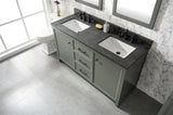 Legion Furniture  60" PEWTER GREEN FINISH DOUBLE SINK VANITY CABINET WITH BLUE LIME STONE TOP - WLF2160D-PG
