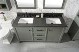 Legion Furniture  60" PEWTER GREEN FINISH DOUBLE SINK VANITY CABINET WITH BLUE LIME STONE TOP - WLF2160D-PG