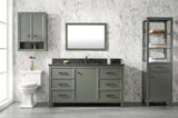 Legion Furniture  60" PEWTER GREEN FINISH SINGLE SINK VANITY CABINET WITH BLUE LIME STONE TOP - WLF2160S-PG