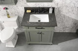 Legion Furniture 30" PEWTER GREEN FINISH SINK VANITY CABINET WITH BLUE LIME STONE TOP- WLF2230-PG