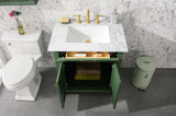 Legion Furniture 30" VOGUE GREEN FINISH SINK VANITY CABINET WITH CARRARA WHITE TOP- WLF2230-VG