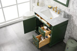 Legion Furniture 36" VOGUE GREEN FINISH SINK VANITY CABINET WITH CARRARA WHITE TOP- WLF2236-VG