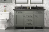 Legion Furniture 54" PEWTER GREEN FINISH DOUBLE SINK VANITY CABINET WITH BLUE LIME STONE TOP- WLF2254-PG