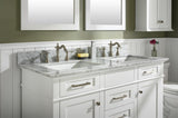 Legion Furniture 54" WHITE FINISH DOUBLE SINK VANITY CABINET WITH CARRARA WHITE TOP- WLF2254-W