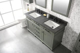 Legion Furniture 60" PEWTER GREEN FINISH DOUBLE SINK VANITY CABINET WITH BLUE LIME STONE TOP- WLF2260D-PG