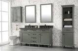 Legion Furniture 60" PEWTER GREEN FINISH DOUBLE SINK VANITY CABINET WITH BLUE LIME STONE TOP- WLF2260D-PG