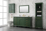 Legion Furniture 60" VOGUE GREEN FINISH SINGLE SINK VANITY CABINET WITH CARRARA WHITE TOP- WLF2260S-VG