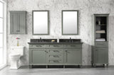 Legion Furniture 72" PEWTER GREEN DOUBLE SINGLE SINK VANITY CABINET WITH BLUE LIME STONE TOP- WLF2272-PG