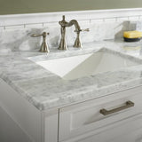 Legion Furniture 72" WHITE DOUBLE SINGLE SINK VANITY CABINET WITH CARRARA WHITE TOP - WLF2272-W