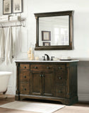 Legion Furniture ANTIQUE COFFEE SINK VANITY WITH CARRARA WHITE TOP AND MATCHING BACKSPLASH WITHOUT FAUCET - WLF6036-48"