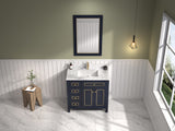 Legion Furniture 36" BLUE FINISH SINK VANITY CABINET WITH CARRARA WHITE TOP - WV2236-B