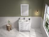 Legion Furniture 36" WHITE FINISH SINK VANITY CABINET WITH CARRARA WHITE TOP - WV2236-W