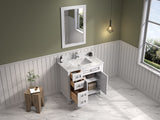 Legion Furniture 36" WHITE FINISH SINK VANITY CABINET WITH CARRARA WHITE TOP - WV2236-W