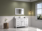 Legion Furniture 48" WHITE FINISH SINK VANITY CABINET WITH CARRARA WHITE TOP - WV2248-W