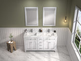 Legion Furniture 60" WHITE FINISH SINK VANITY CABINET WITH CARRARA WHITE TOP - WV2260-W