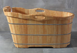 ALFI brand AB1187 57" Free Standing Wooden Soaking Bathtub with Headrest