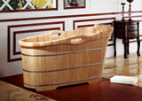 ALFI brand AB1187 57" Free Standing Wooden Soaking Bathtub with Headrest