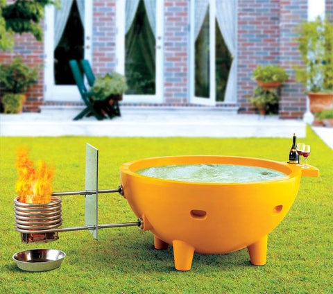 ALFI brand FireHotTub The Round Fire Burning Portable Outdoor Hot Bath Tub - FireHotTub