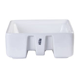 EAGO BA130 15'' White Modern Square Porcelain Bathroom Sink with Overflow