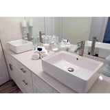 EAGO BA131 20" White Rectangular Porcelain Bathroom Sink with Overflow