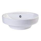 EAGO BA141 White Above Mount Porcelain Bathroom Sink Basin with Single Hole