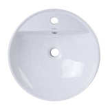 EAGO BA141 White Above Mount Porcelain Bathroom Sink Basin with Single Hole