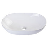 EAGO BA352 23'' White Oval Porcelain Bathroom Sink Basin without Overflow